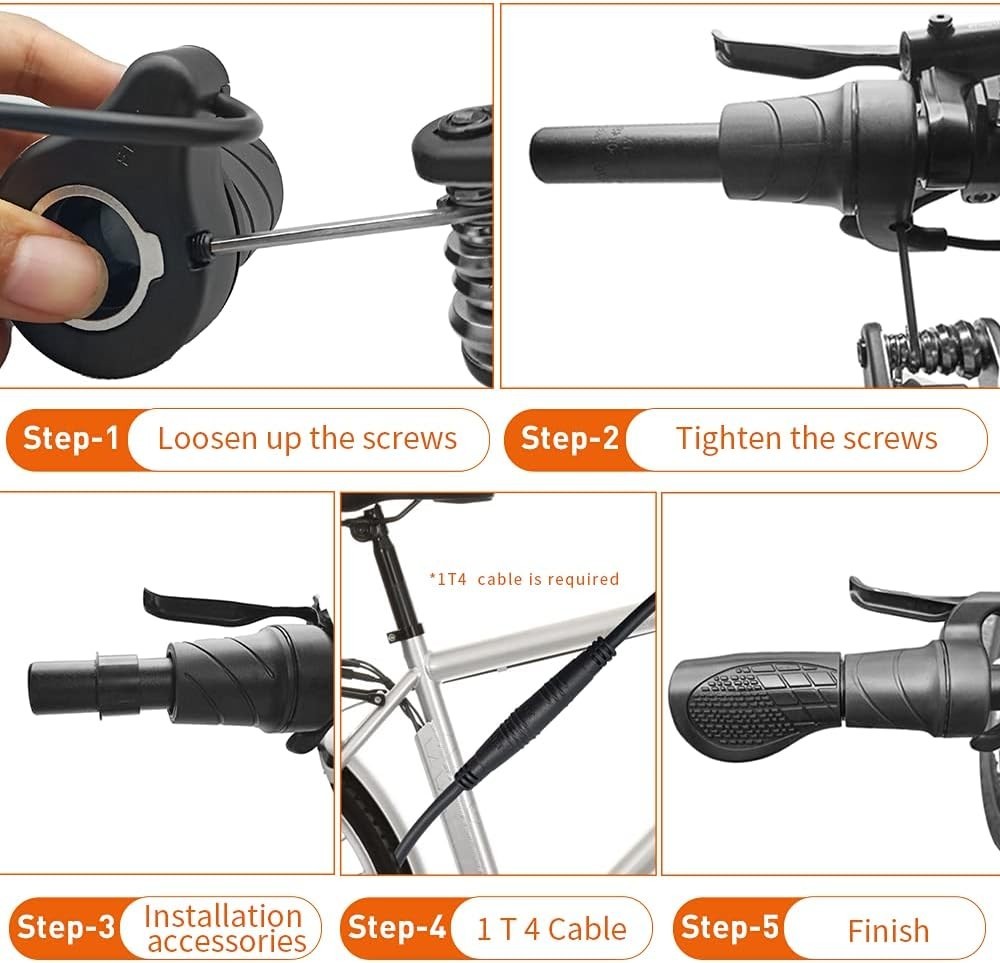 76X Waterproof Half Twist Throttle for Electric Bikes – 24V to 72V Compatibility