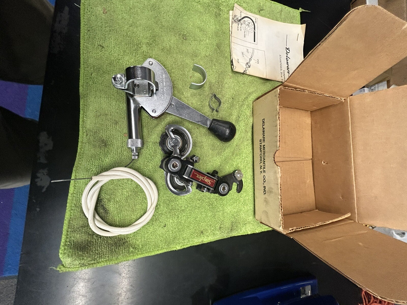 RARE VINTAGE SIMPLEX 5 SPEED STICK SHIFT LEVER RED MUSCLE BIKE IN BOX