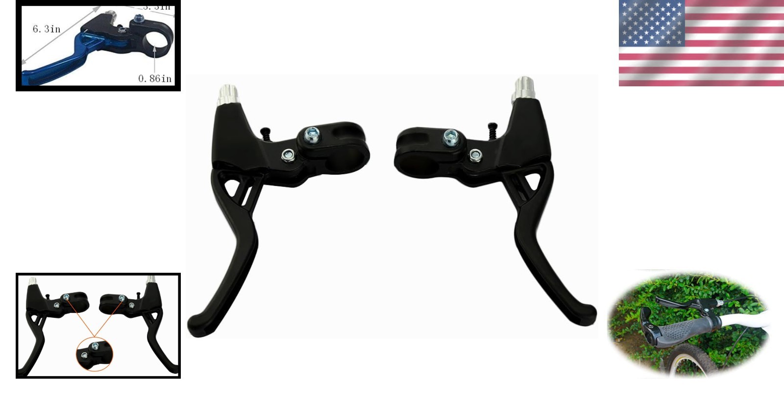 Lightweight Black Aluminum Brake Handles – Ambidextrous Design for Cyclists