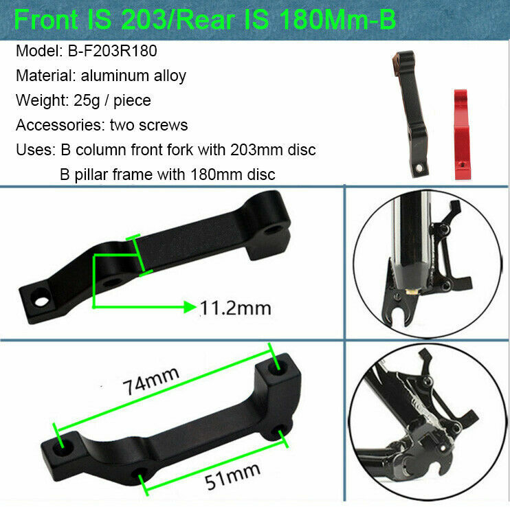 Disc Brake Caliper Mount Adapter Front Rear PM IS 160mm 180mm 203mm Bike Rotor