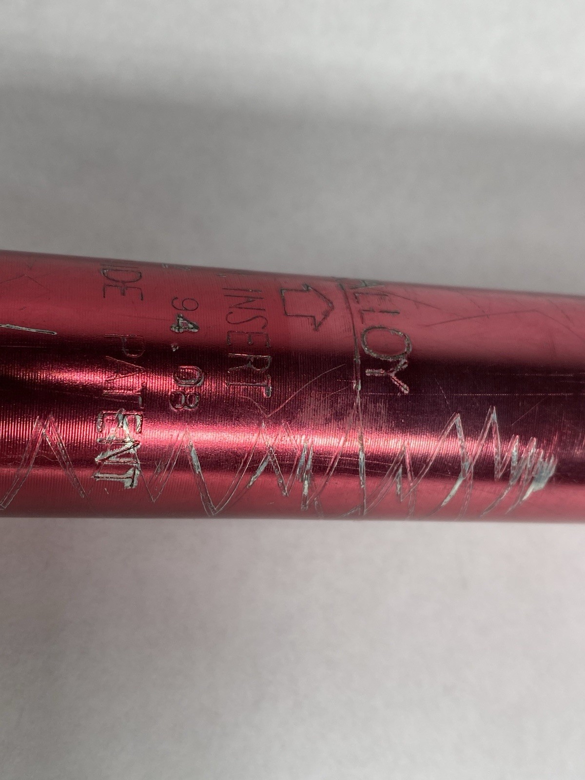 Vintage Barracuda Kalloy 27.2mm Seatpost Red Anodized Single Bolt MTB 350mm