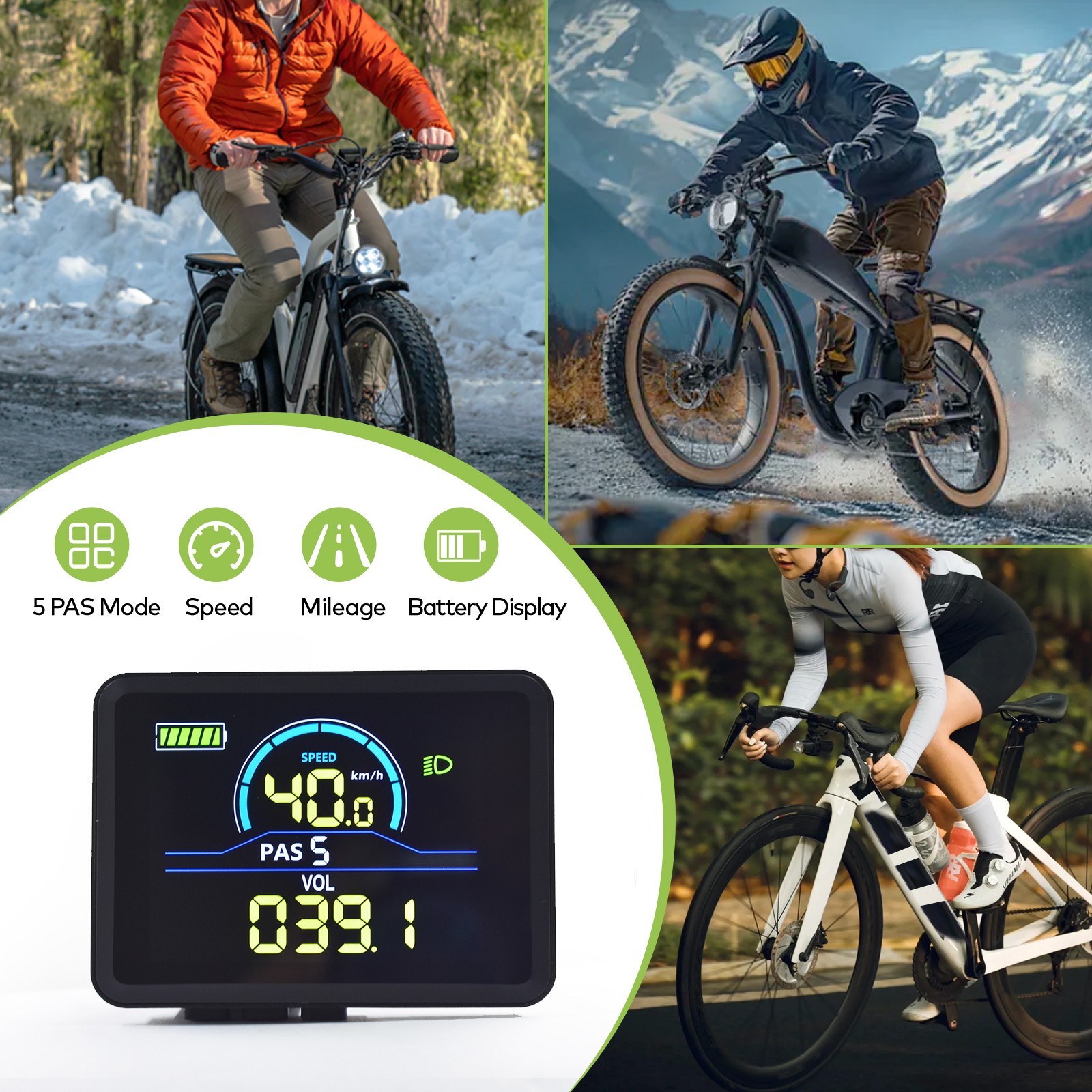 UART 2 Cycling Computer Waterproof P5C LCD Speed Odometer Cycling Accessories