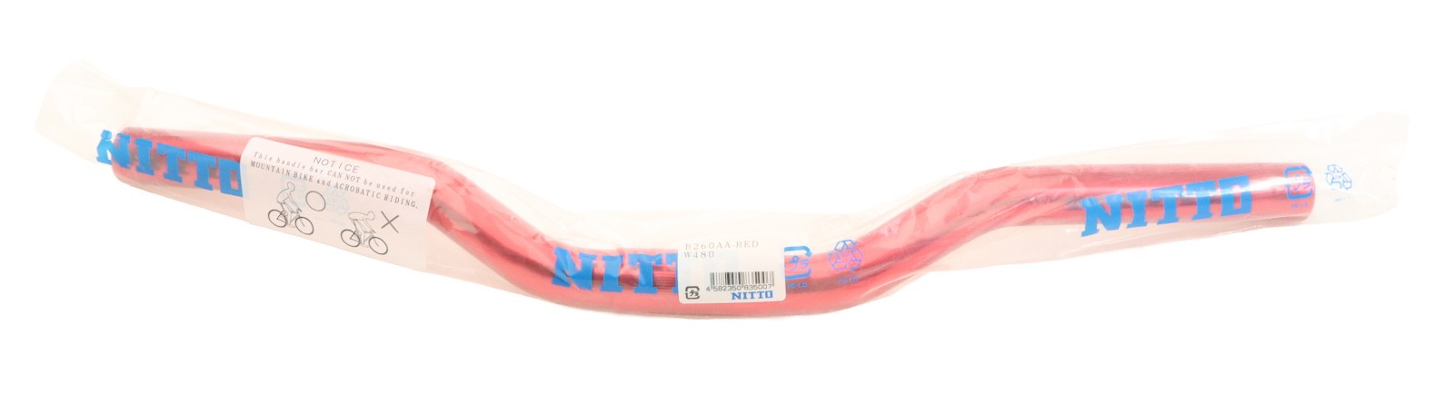 Nitto B260AA Urban Riser Handlebar Red 25.4mm Clamp x 48cm Width NOS NEW