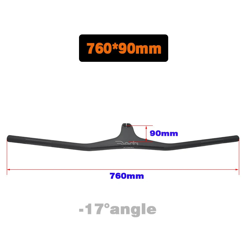 Integrated MTB Handlebar -17° Cockpit Carbon Fibre XC Handlebar 28.6mm 720-800mm