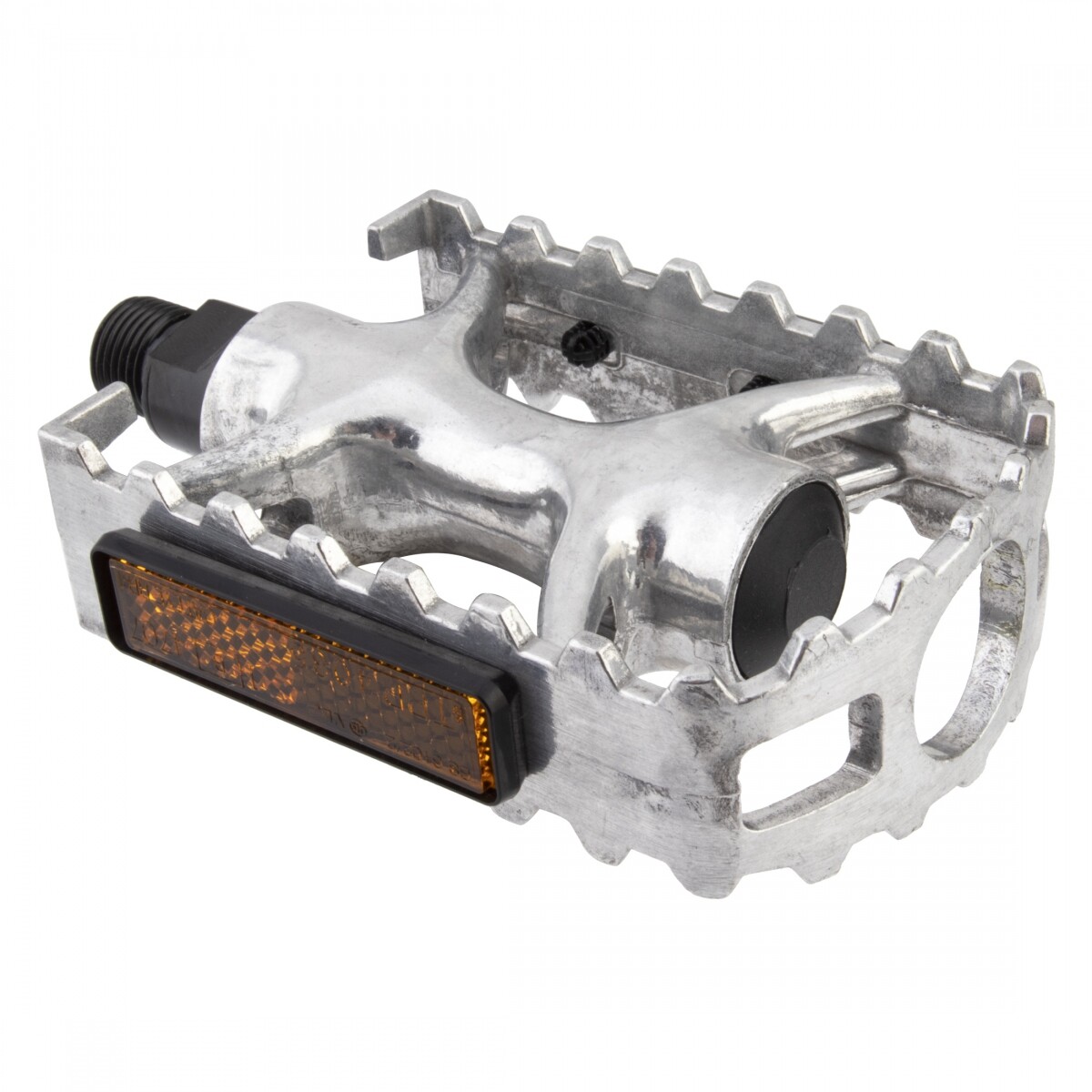 Sunlite Alloy Sport Cage Platform Pedals 9/16″ Chromoly Axle One-Piece Body Sil