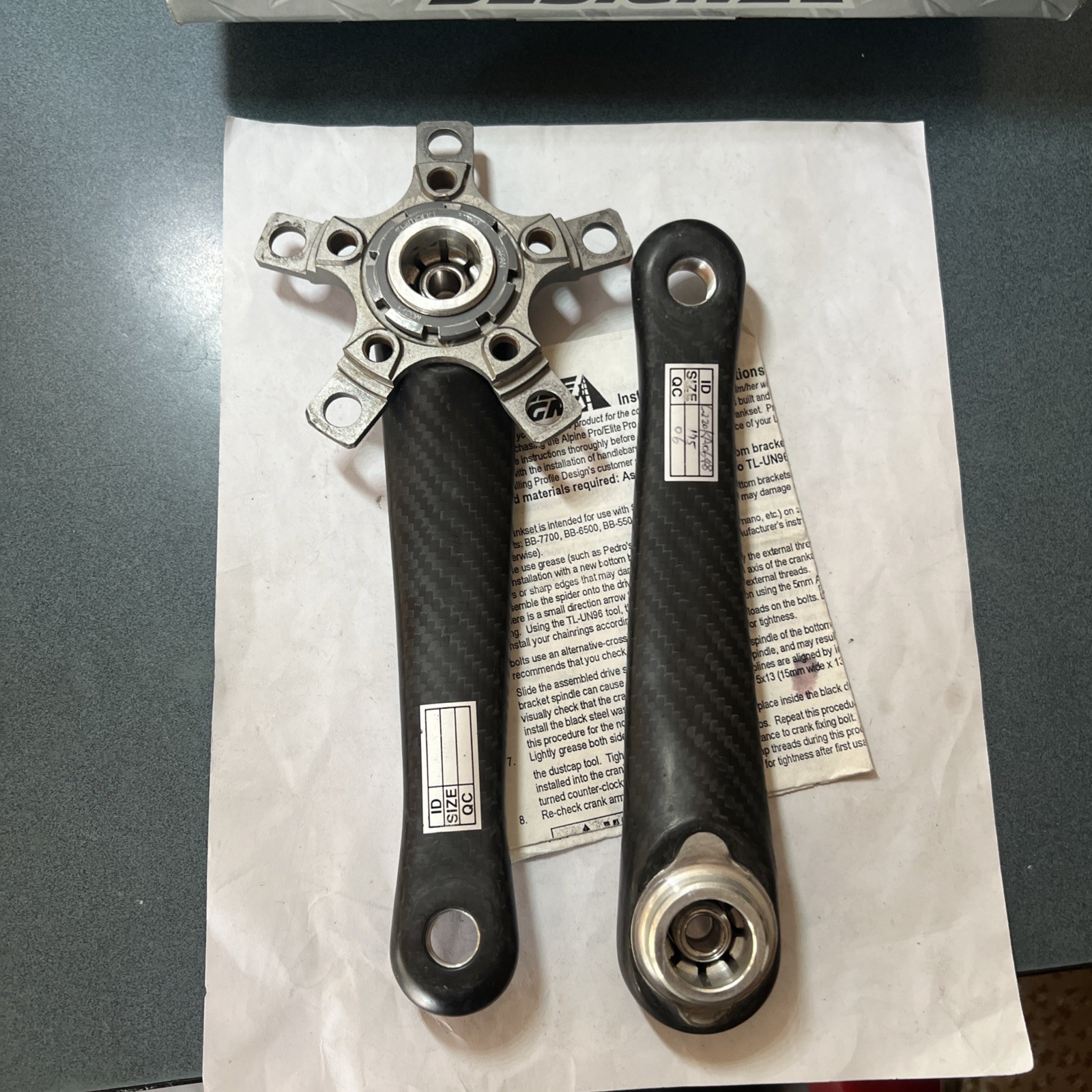 VTG 90s PROFILE DESIGNE Alpine pro Crankset Carbon 430gr