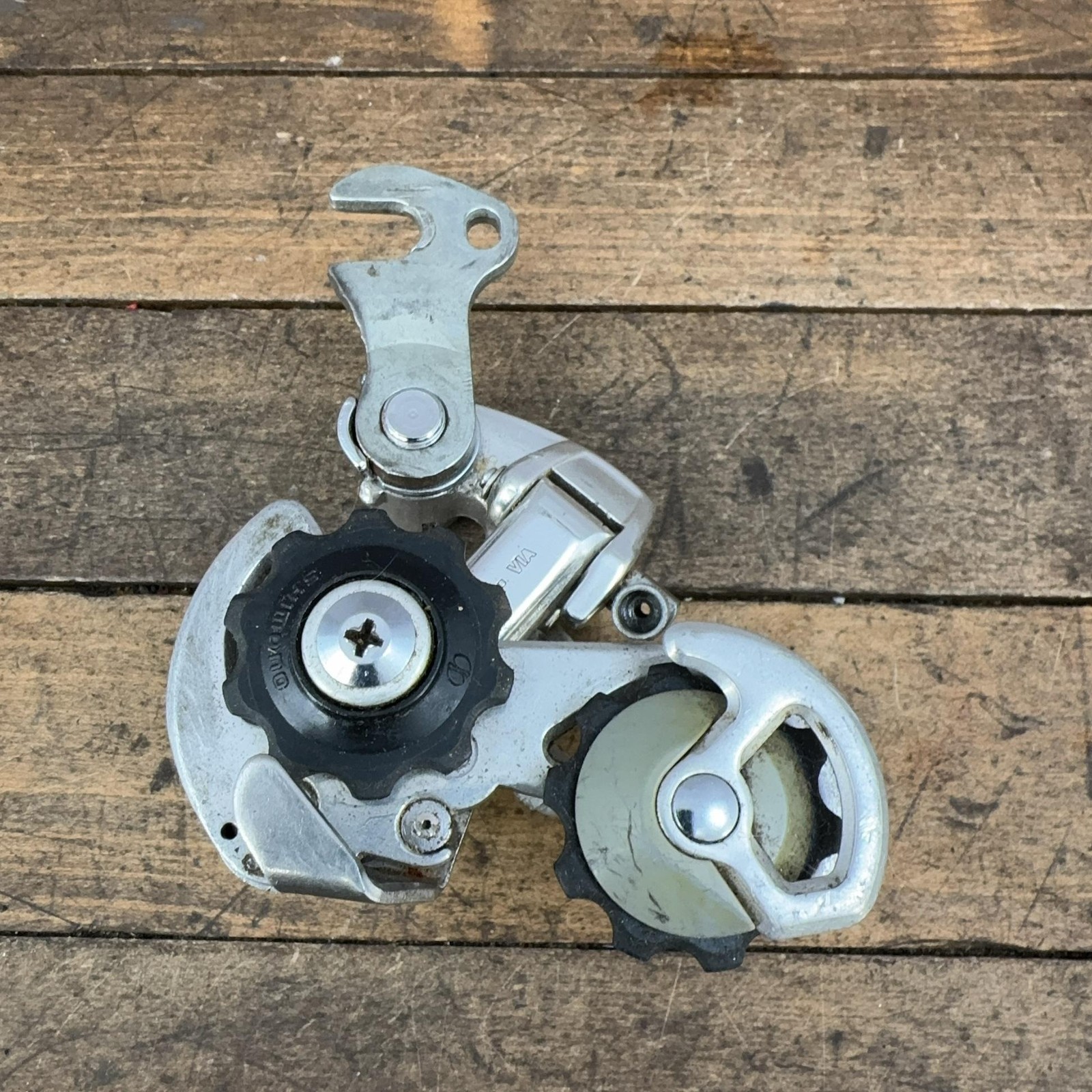 Vintage Shimano 600 Arabesque Rear Derailleur Short Cage Hanger Silver Japan