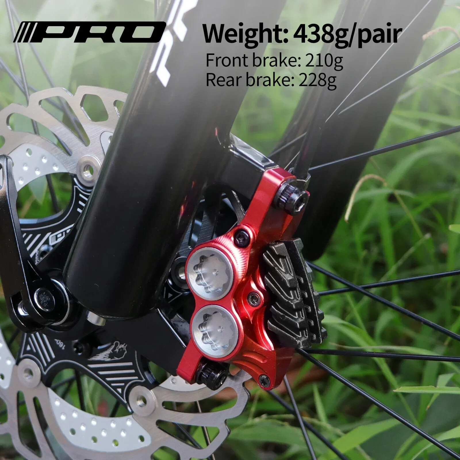 MTB 4 Piston Hydraulic Disc Brake 800mm/1550mm Internal Routing Split Oil Brake