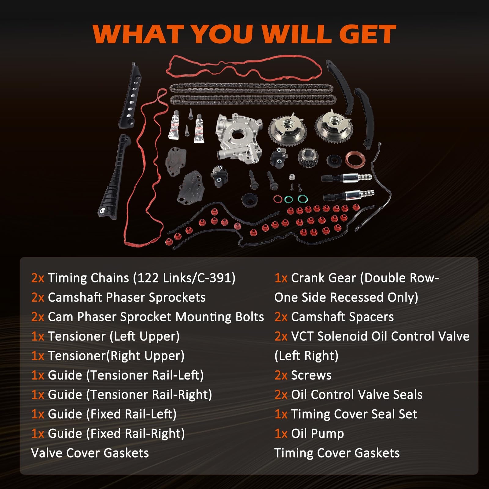 5.4 Timing Chain Kit 3.0, with Cam Phaser Solenoid Oil Pump