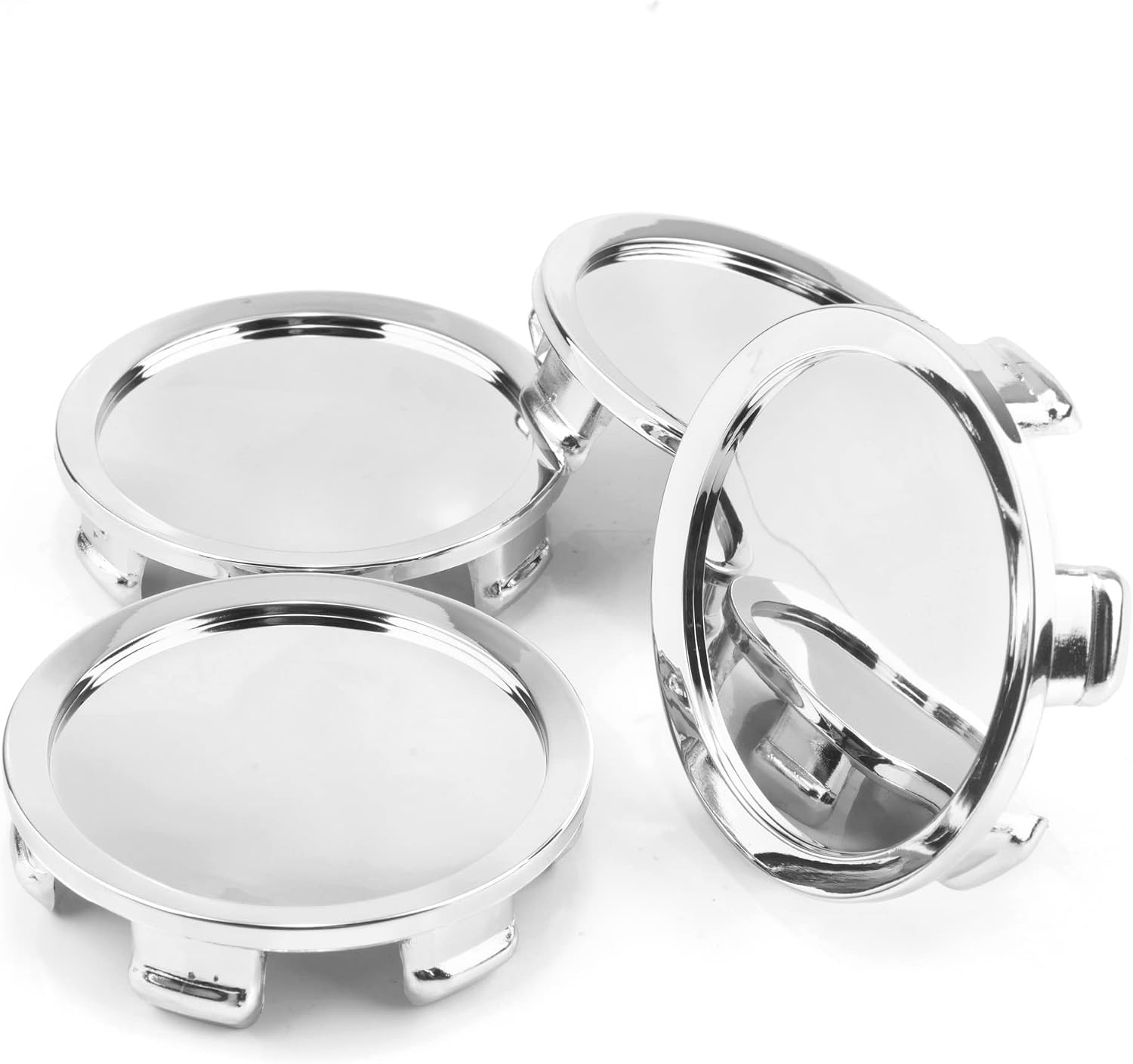 4PCS 75mm Wheel Center Caps OD 74.5mm / 2.93″, ID 70mm / 2.75″ Chrome