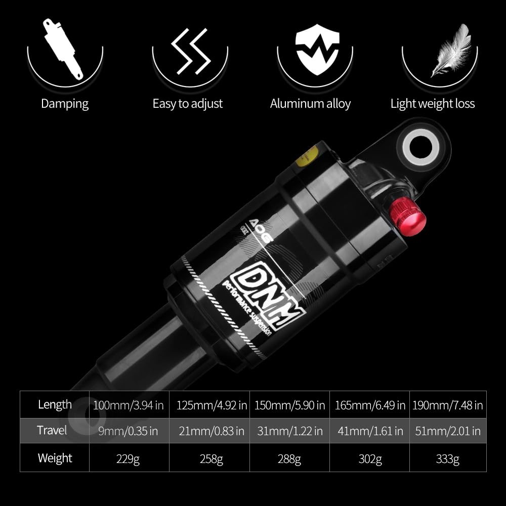AO-6 Mountain Bike Rear Air Shock AL 6061 Adjustable 125mm/150mm