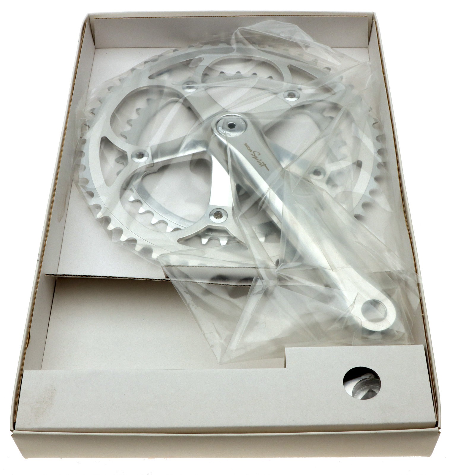 Sun Tour Sprint CW-7500 Road Cranks 7SPD 175mm 53/39 Silver NOS NEW