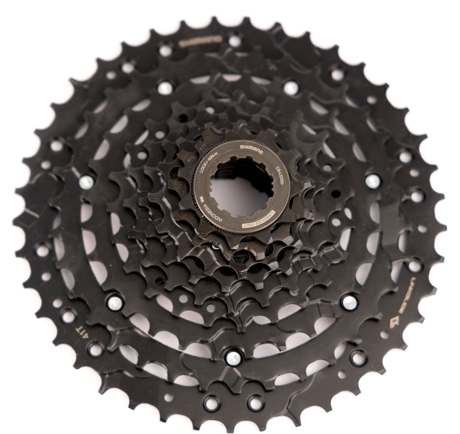 Shimano CUES CS-LG300-9 Cassette 9-Speed 11-41T LINKGLIDE Black, E-Bike