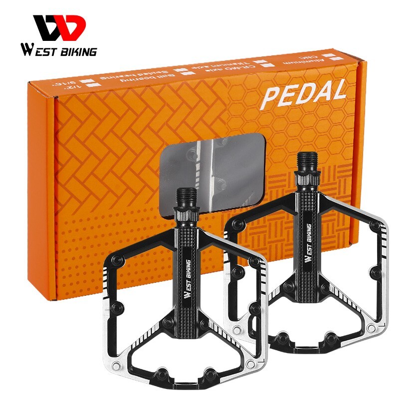 WEST BIKING DU Sealed Bearing 9/16″ Aluminum Alloy Cycling Bike Bicycle Pedals
