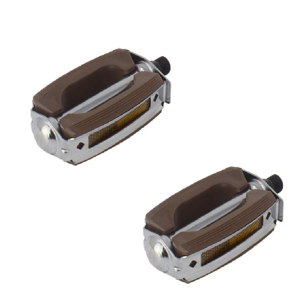 KRATE RUBBER PEDALS COMPATIBLE WITH 1/2 CRANK BROWN/CHROME