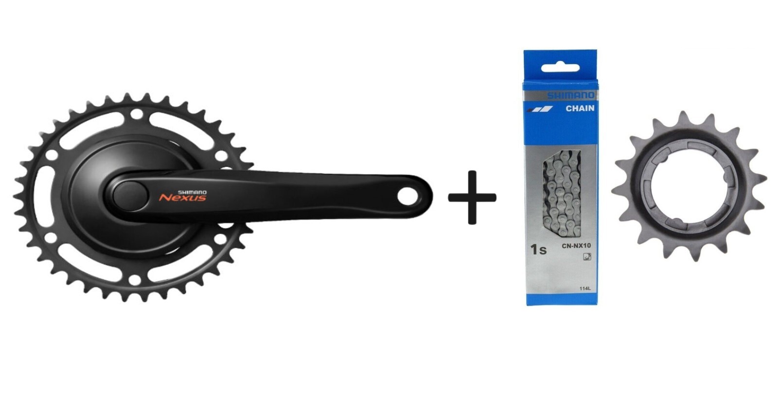 Shimano Nexus Crankset FC-C6000 38 Tooth Black + Nexus Chain and Sprocket