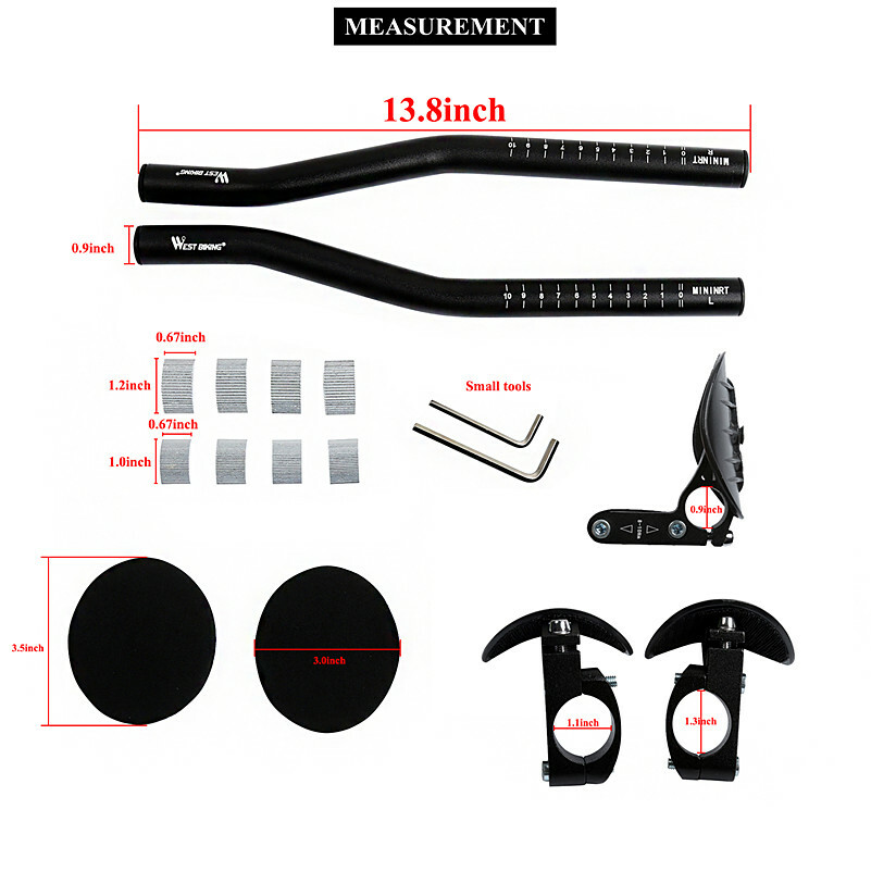 Bicycle Rest Handlebar Clip on Aero Bars Road Bike Extension Triathlon Aerobars