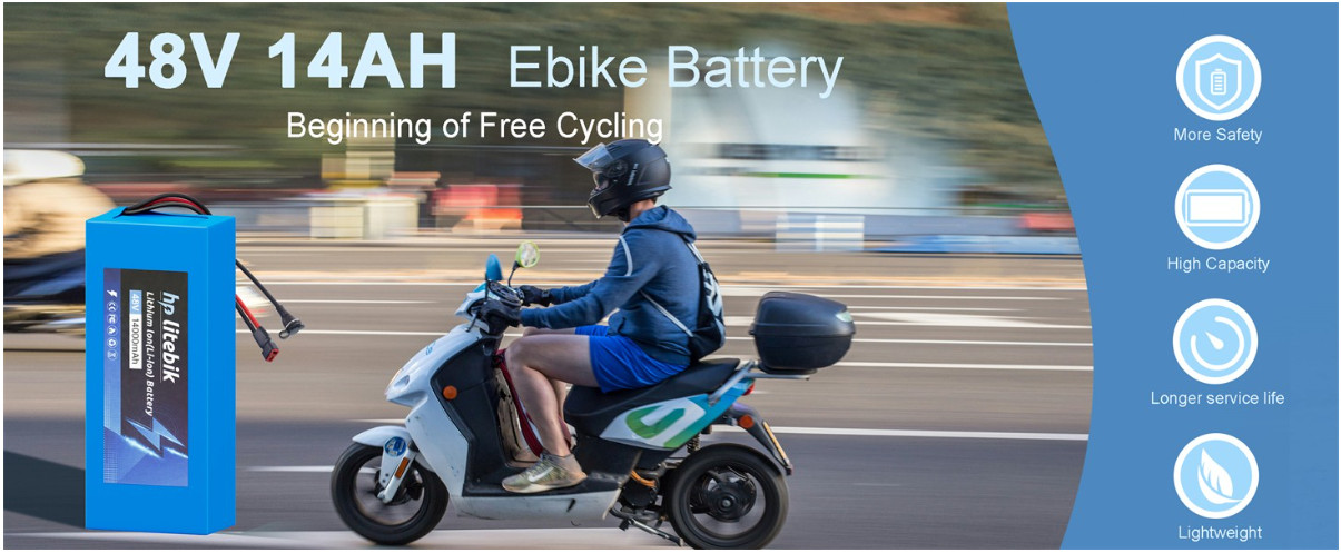 48V 8Ah 10Ah 14Ah 20Ah Lithium Ebike Batetry for 20W-1200W Electric Bike Scooter