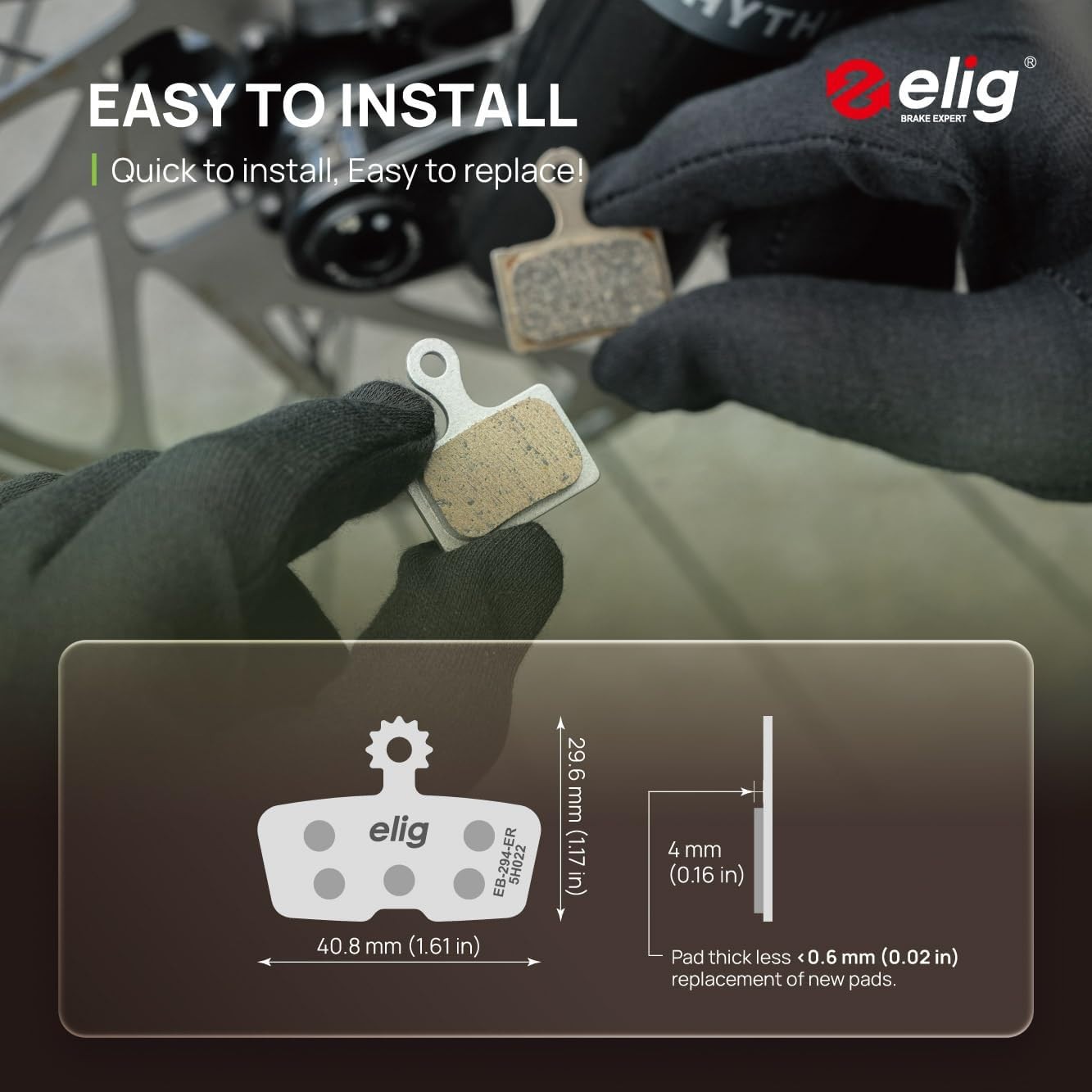 ELIG Bike Disc Brake Pads for Avid Sram Code 2011+, Code R (B1), Code RS (A1), C