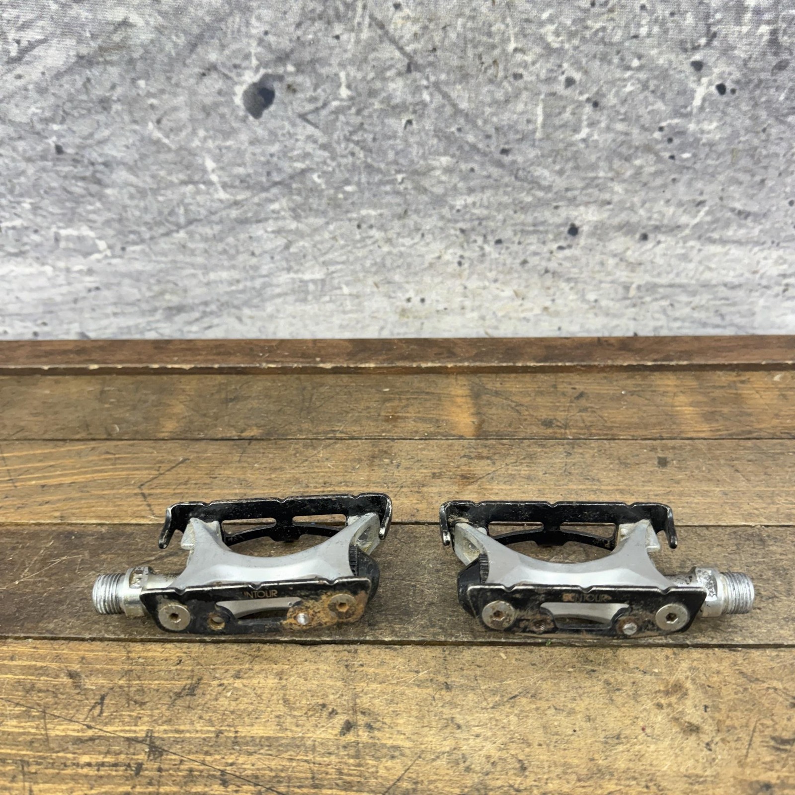 Vintage Suntour Cyclone Pedals 9/16 In Road Bike Platform Japan Silver 80s