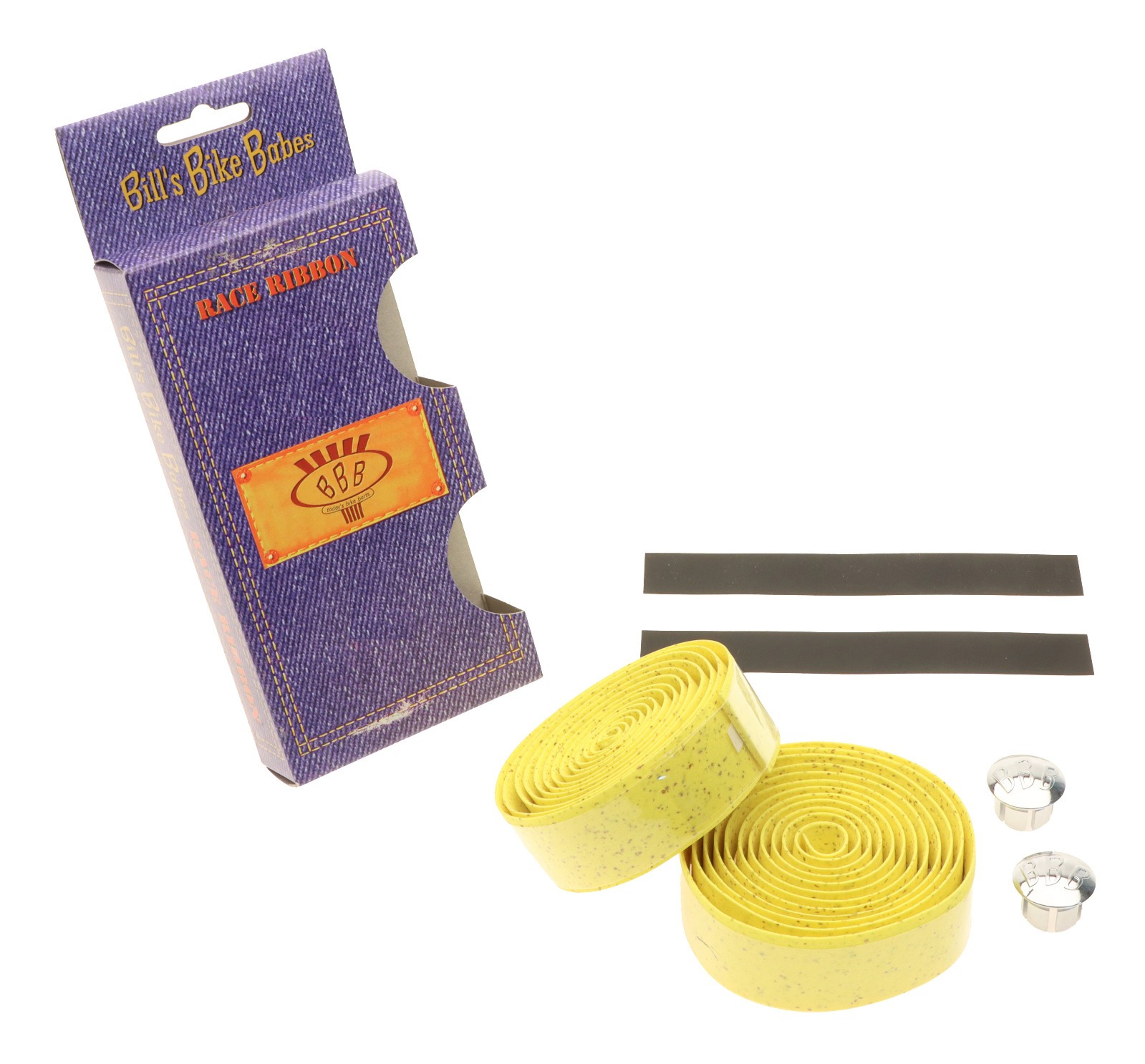 BBB Race Ribbon Bar Tape Adhesive Synth Cork-Like YELLOW Handlebar Wrap NEW NOS