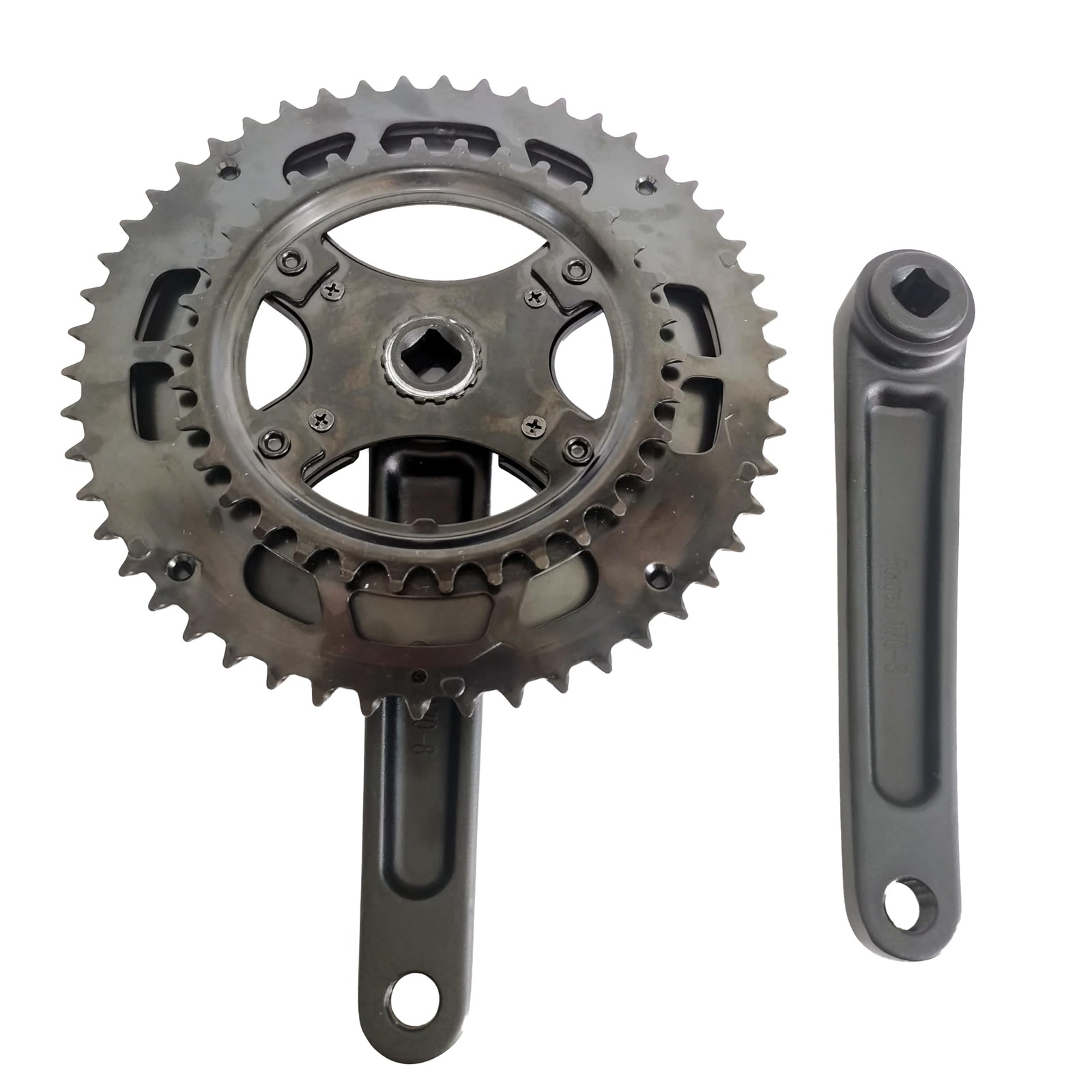DONSP1986 Double Speed Crankset 50T/34T Chainring 170mm Crank 50T/34T, Black