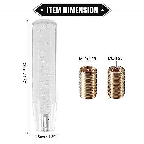 Gear Shift Knob Stick, 20cm Faux Crystal Transparent Bubble Gear Shifter Clear