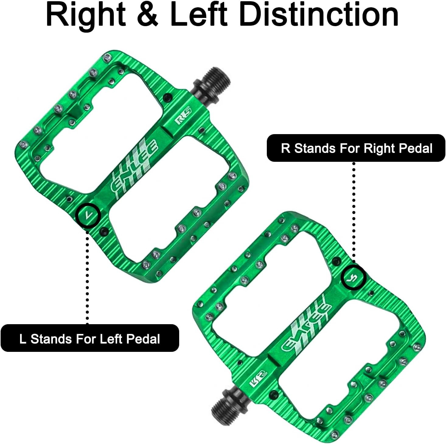 Mountain Bike Pedals Flat, 3 Sealed Bearing Lightweight Aluminum Metal Bike Peda