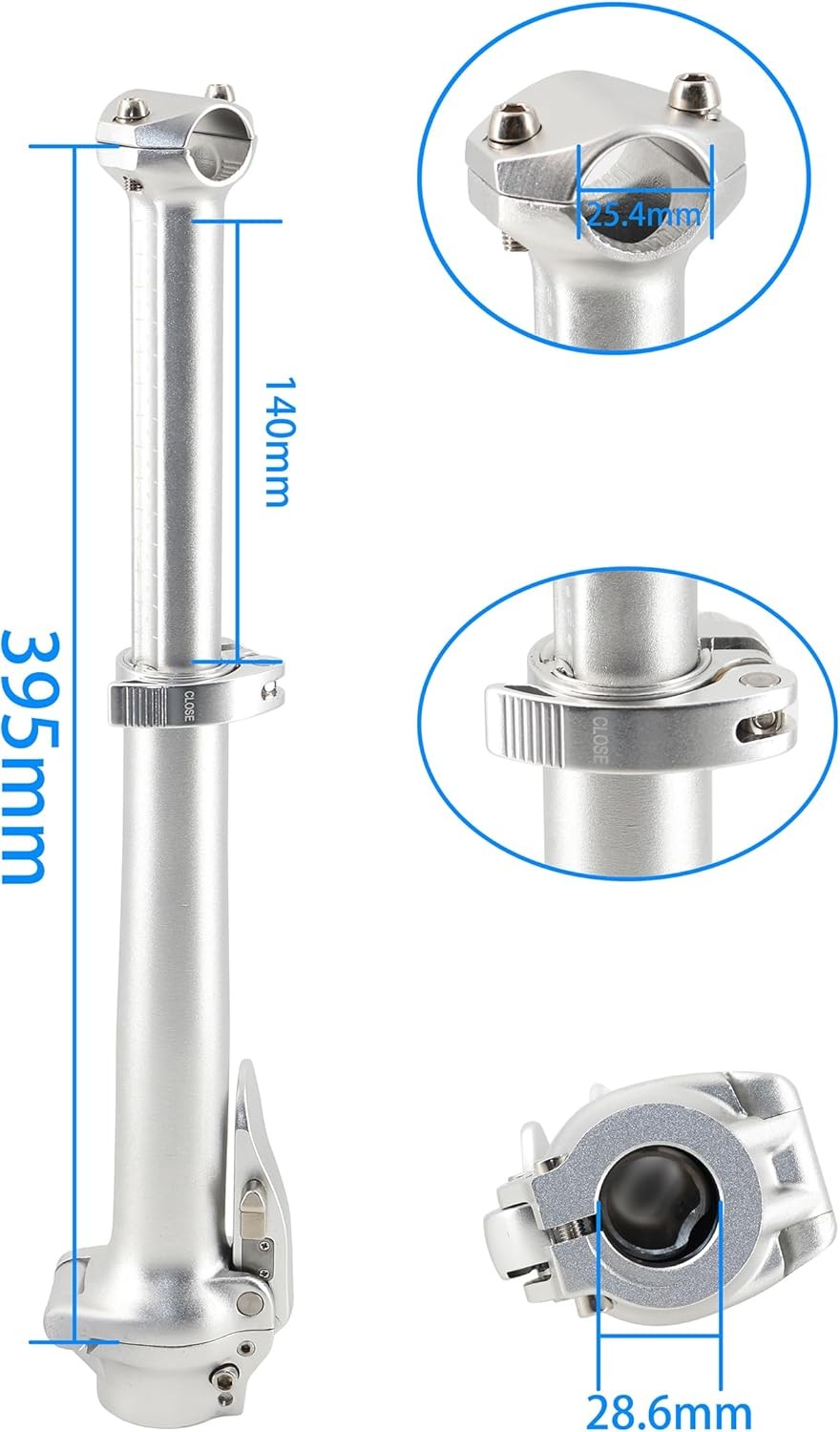 Folding Bike Stem Aluminium Retractable Stem for Folding Bicycle Folding E