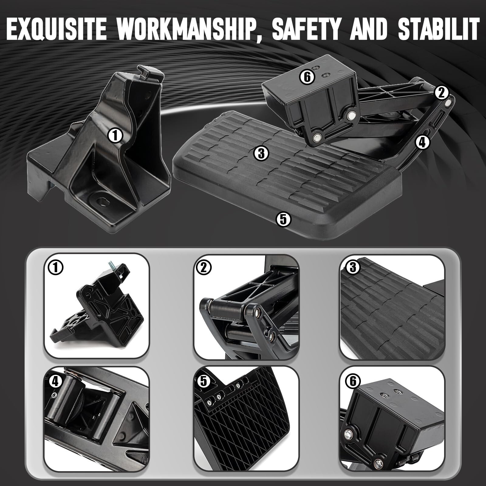 Rear Bed Step Retractable Bumper Truck Tailgate Step Compatible with Toyota T…