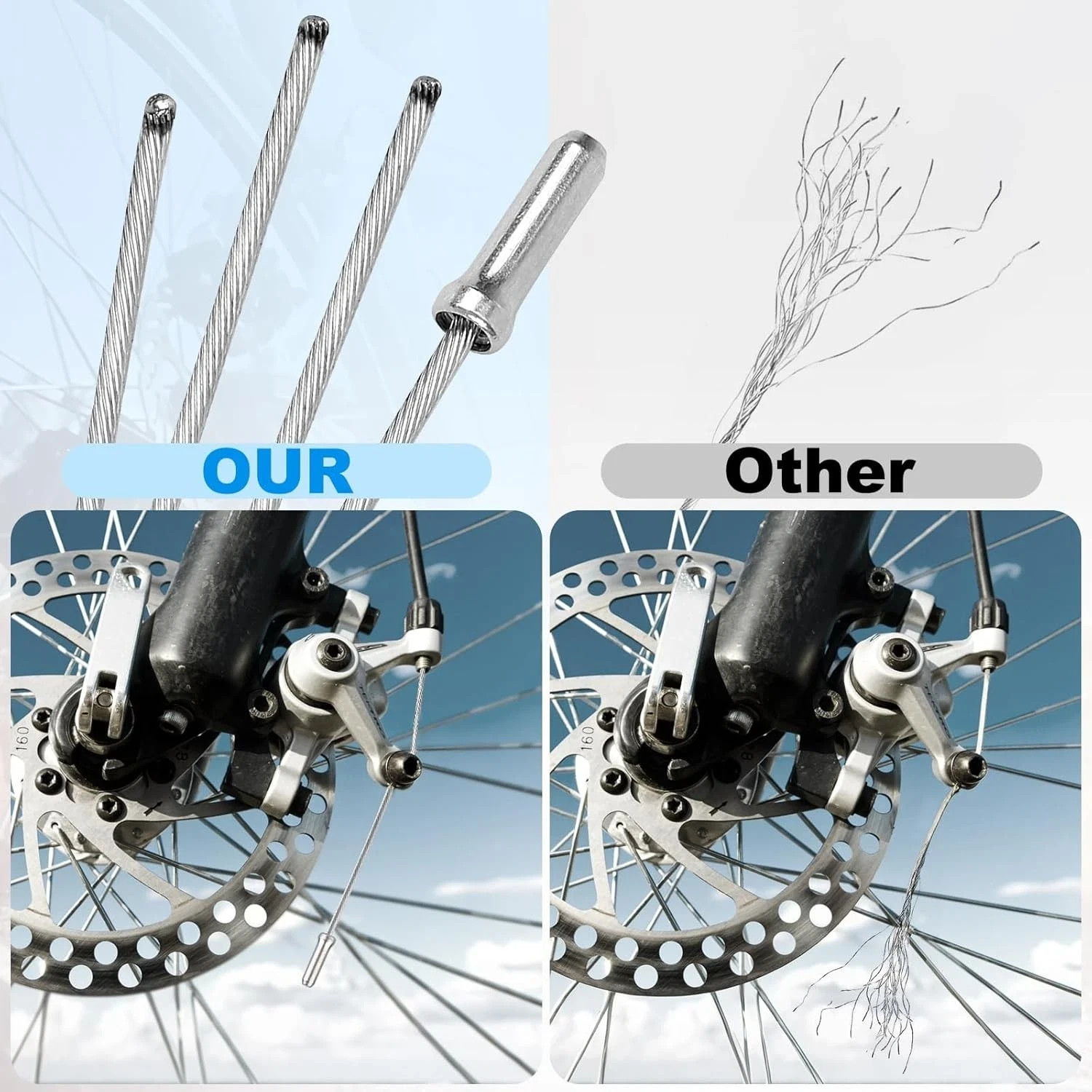 Bike Brake Cable Kit for MTB – Premium Mountain Bicycle Brake Cable Replacemen