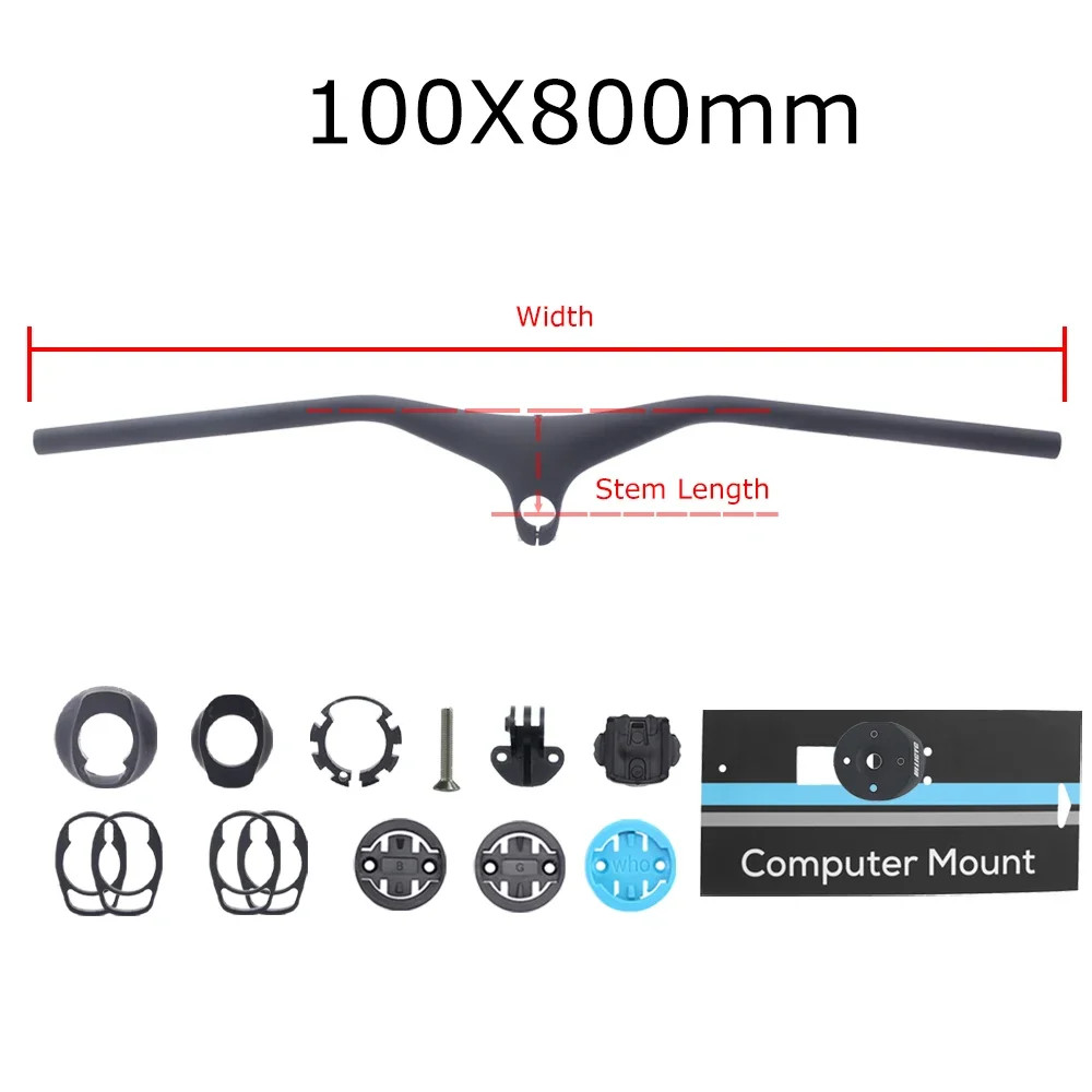 Full Internal Cable Integrated MTB Handlebar -17° Cockpit Carbon XC Handlebar