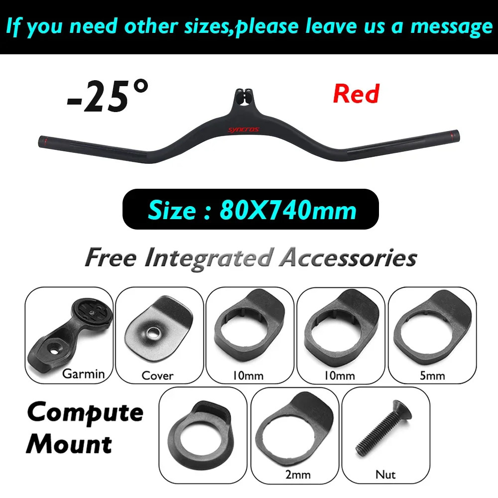 Full Carbon Fiber Integrated Mountain Bike Handlebar 28.6mm Clamp 740mm Width