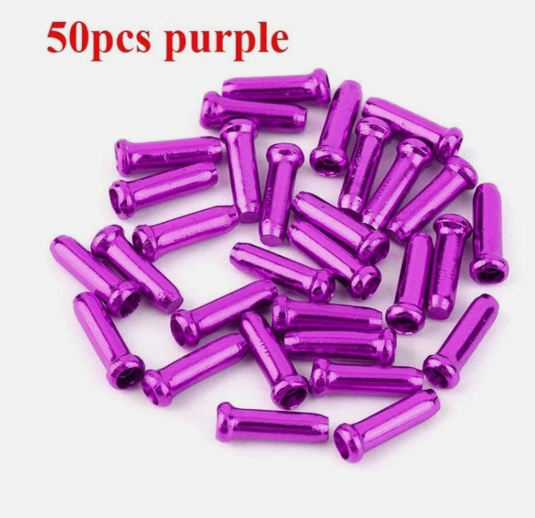 New 50 Pcs Aluminum Bike Bicycle Shifter Brake Cable Tips Caps Ends Crimps