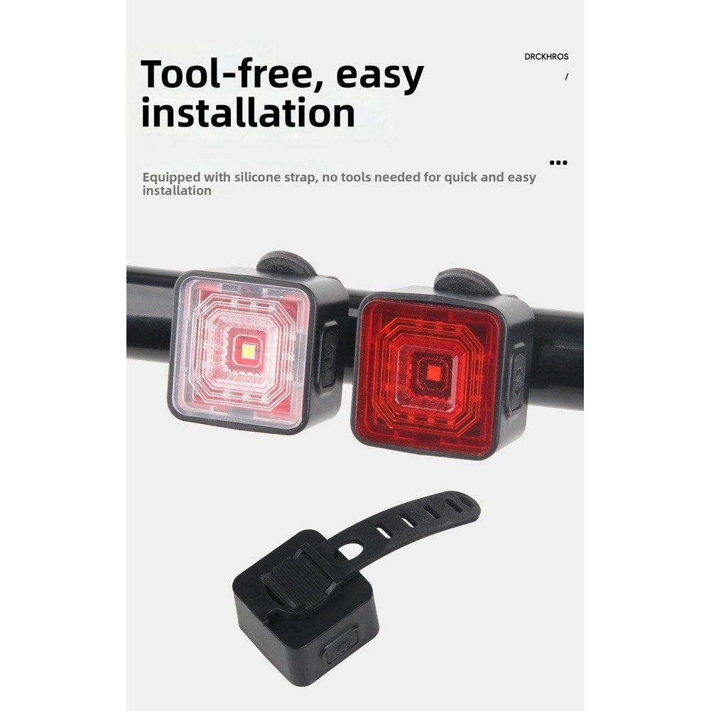 USB Bike Light Set Waterproof Front Rear Light Automatic Braking Sensor