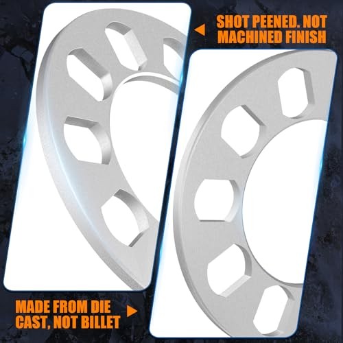 6mm Universal Wheel Spacers for 5 Lug Vehicles 1/4 6mm (1/4″) Thick 4 Pack