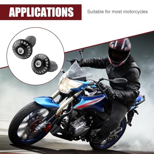 2 PCS 7/8″ Motorcycle Handlebar End Caps, Universal Handle Bar End Black