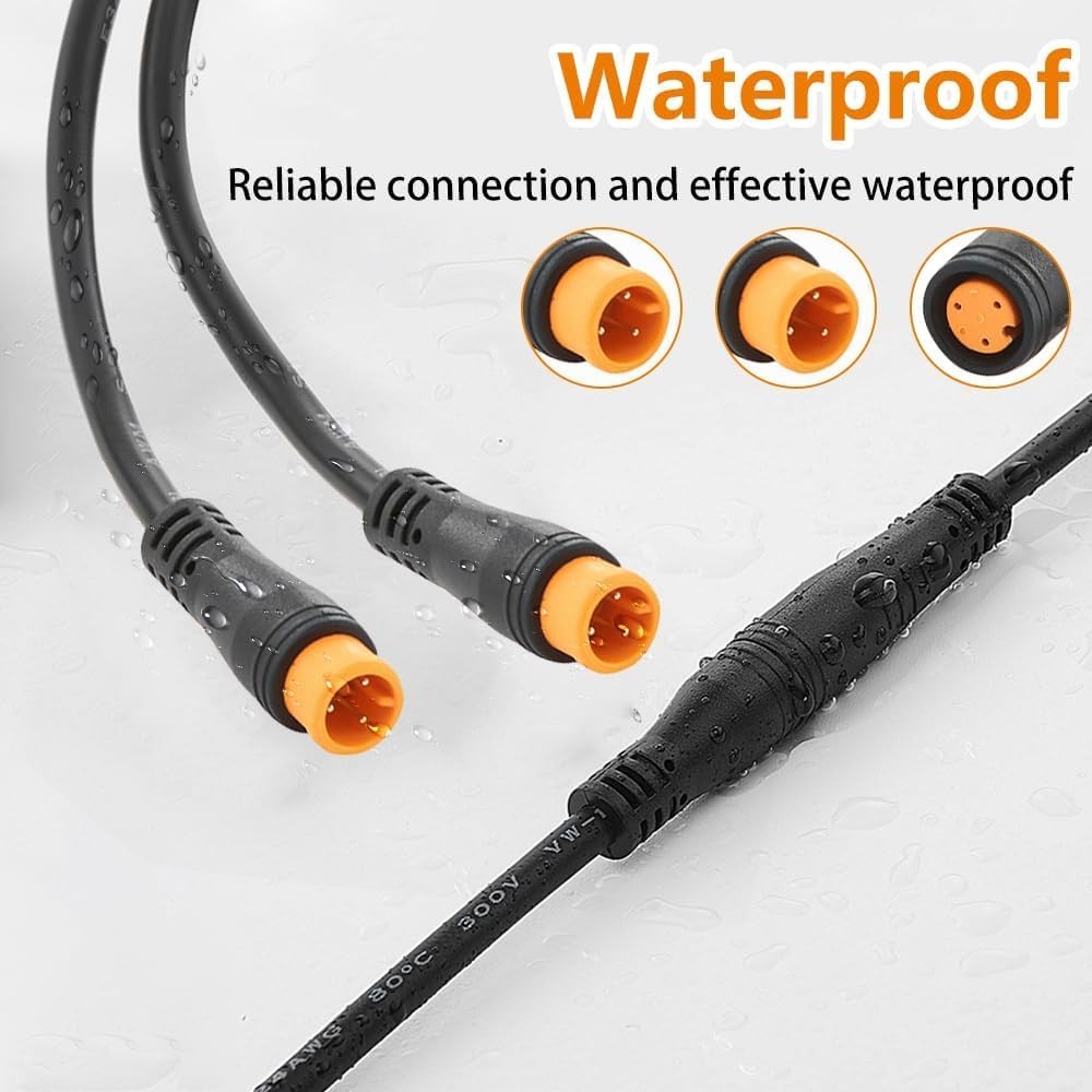 Y-Split Extension Cable 1T2 Wire 3pin with Waterproof Connector for Ebike Lig…