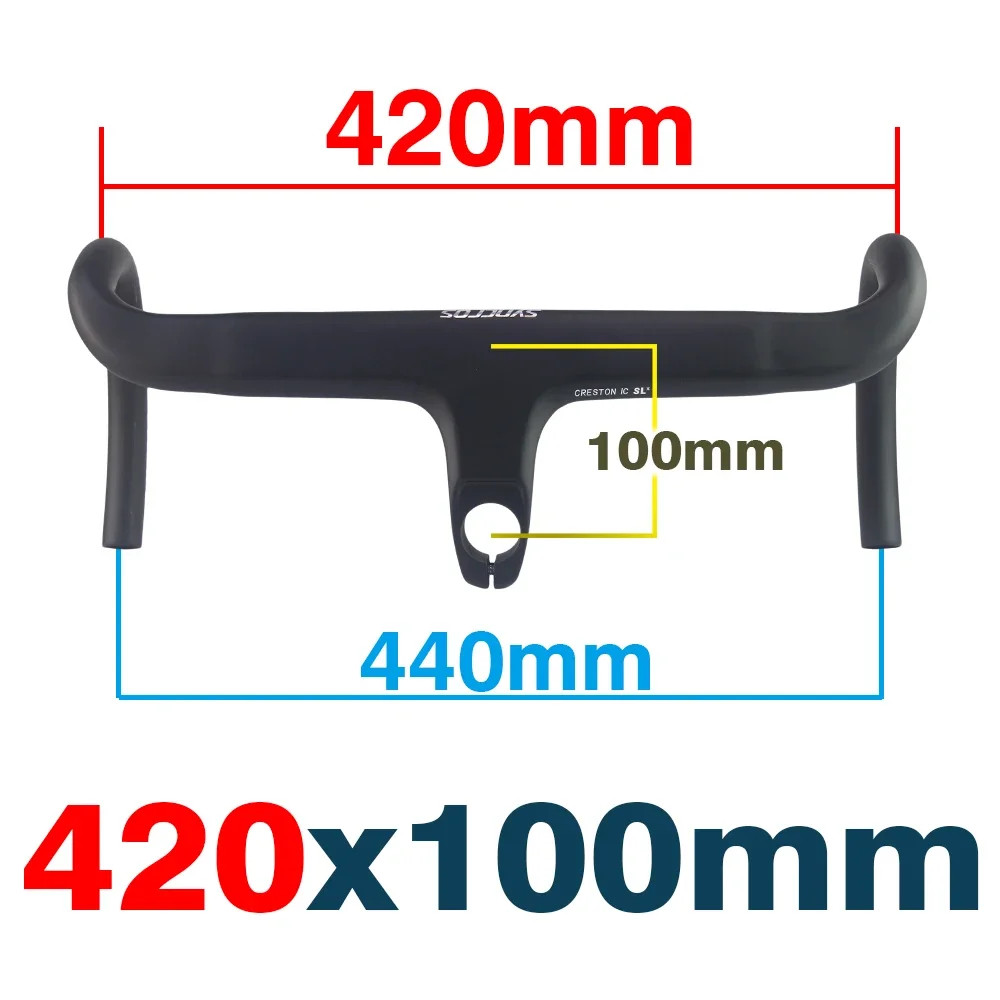 Syncros Road Bike Aero Bar Carbon Internal Cable Integrated Drop Bar with Spacer