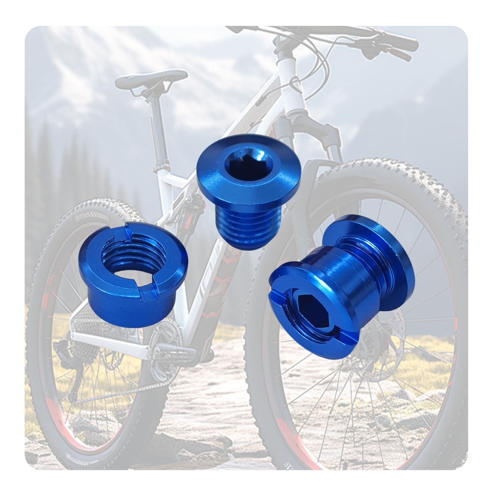 5PCS M8 Chainring Bolts, 7075 Aluminum Alloy Bike Crankset Screws, Single Cha…