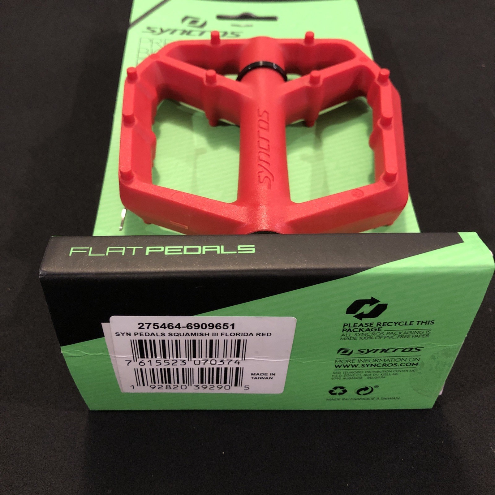 Syncros Squamish III Composite Flat Pedals Large Florida Red