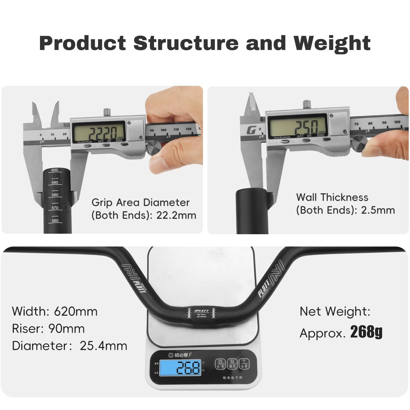 Mountain Bike Handlebar High-rise Aluminum Alloy Riser 25.4/31.8mm MTB