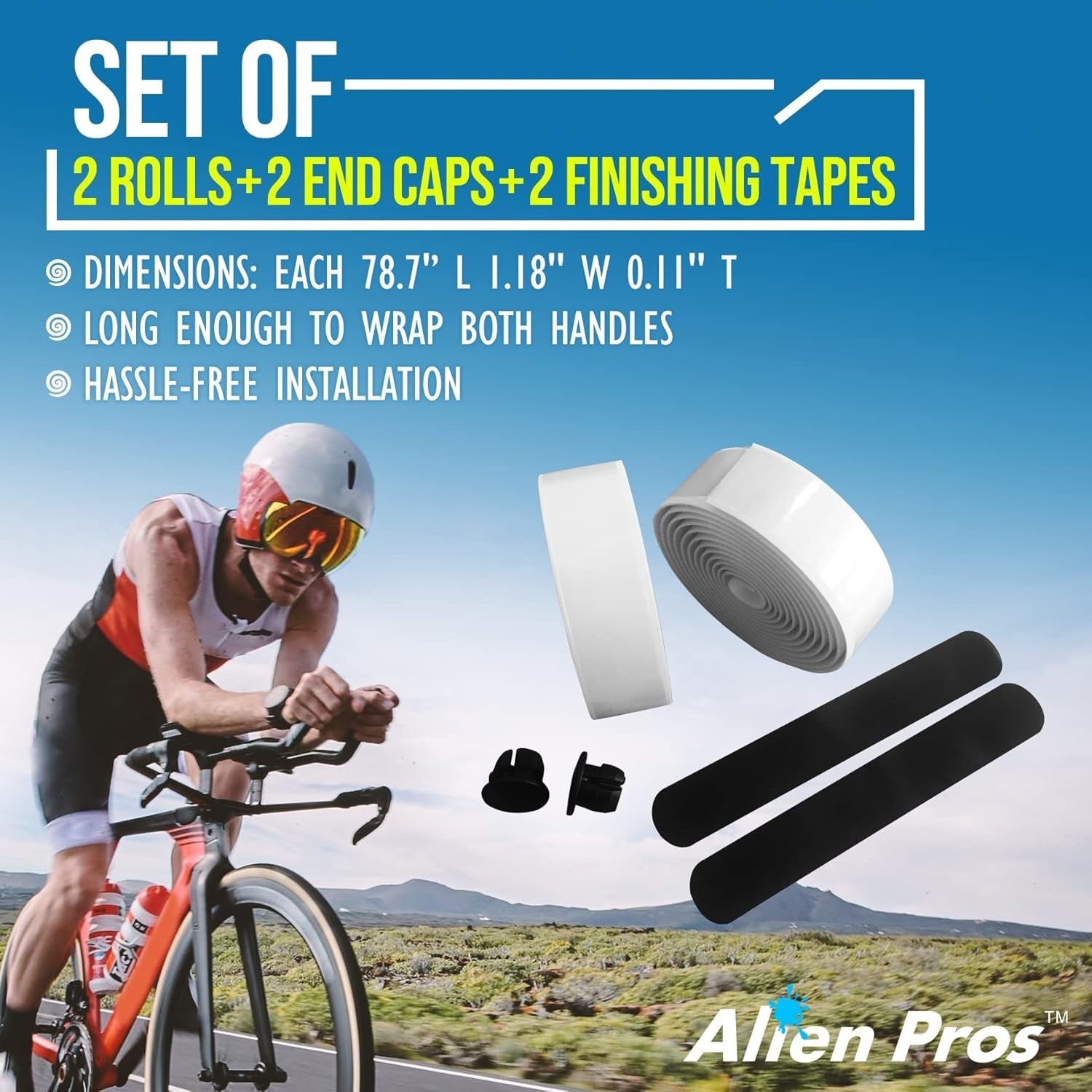 Bike Handlebar Tape Set of 2 White