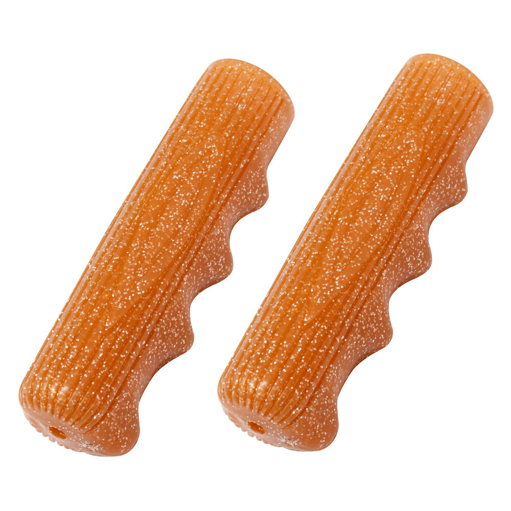 NEW! GENUINE VINTAGE OG LOWRIDER 115MM LONG BICYCLE GRIPS IN SPARKLE/ORANGE