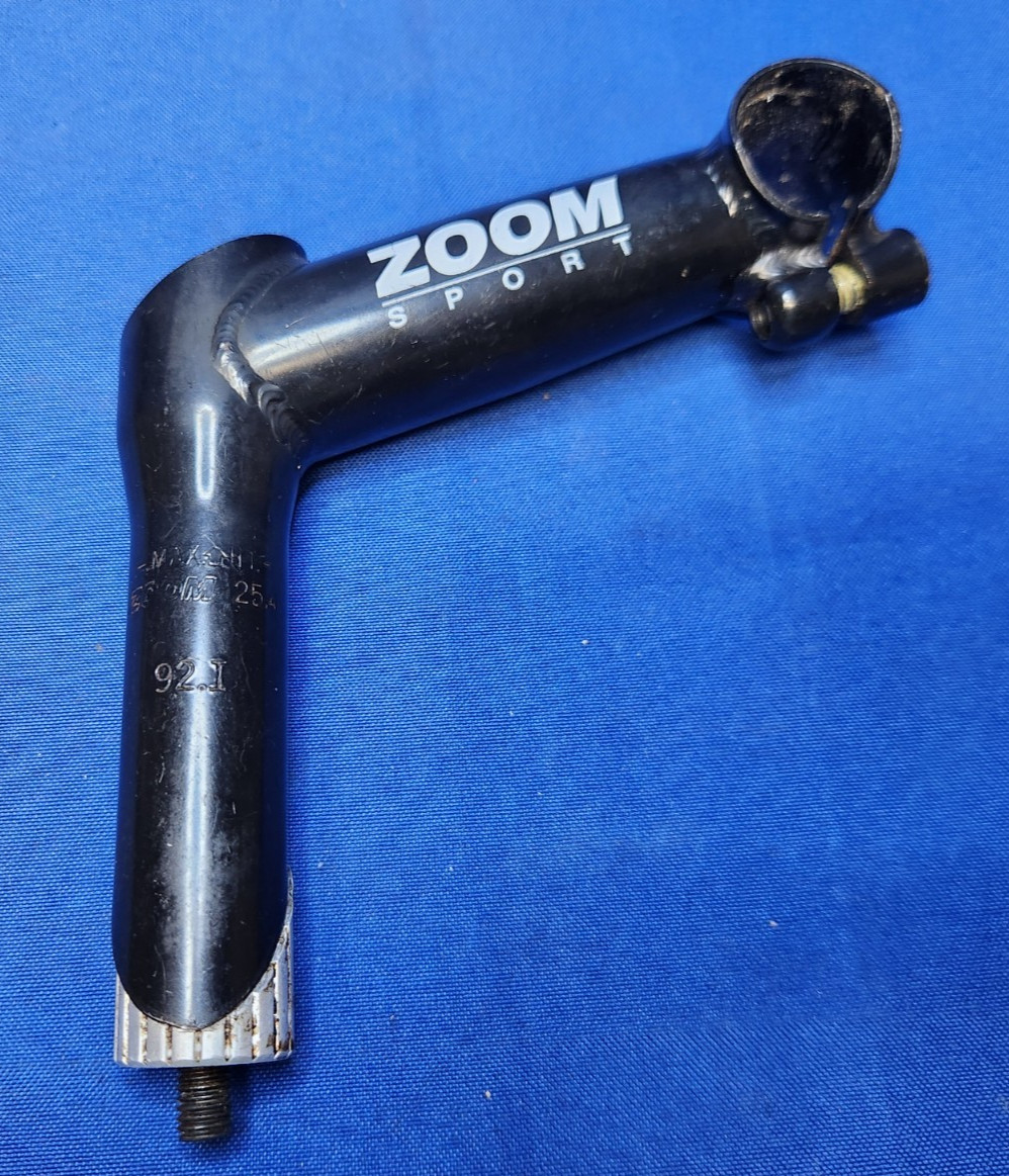 Vintage ZOOM Quill Bike Stem Riser Black 25.4 MTB 105 mm Rise Retro