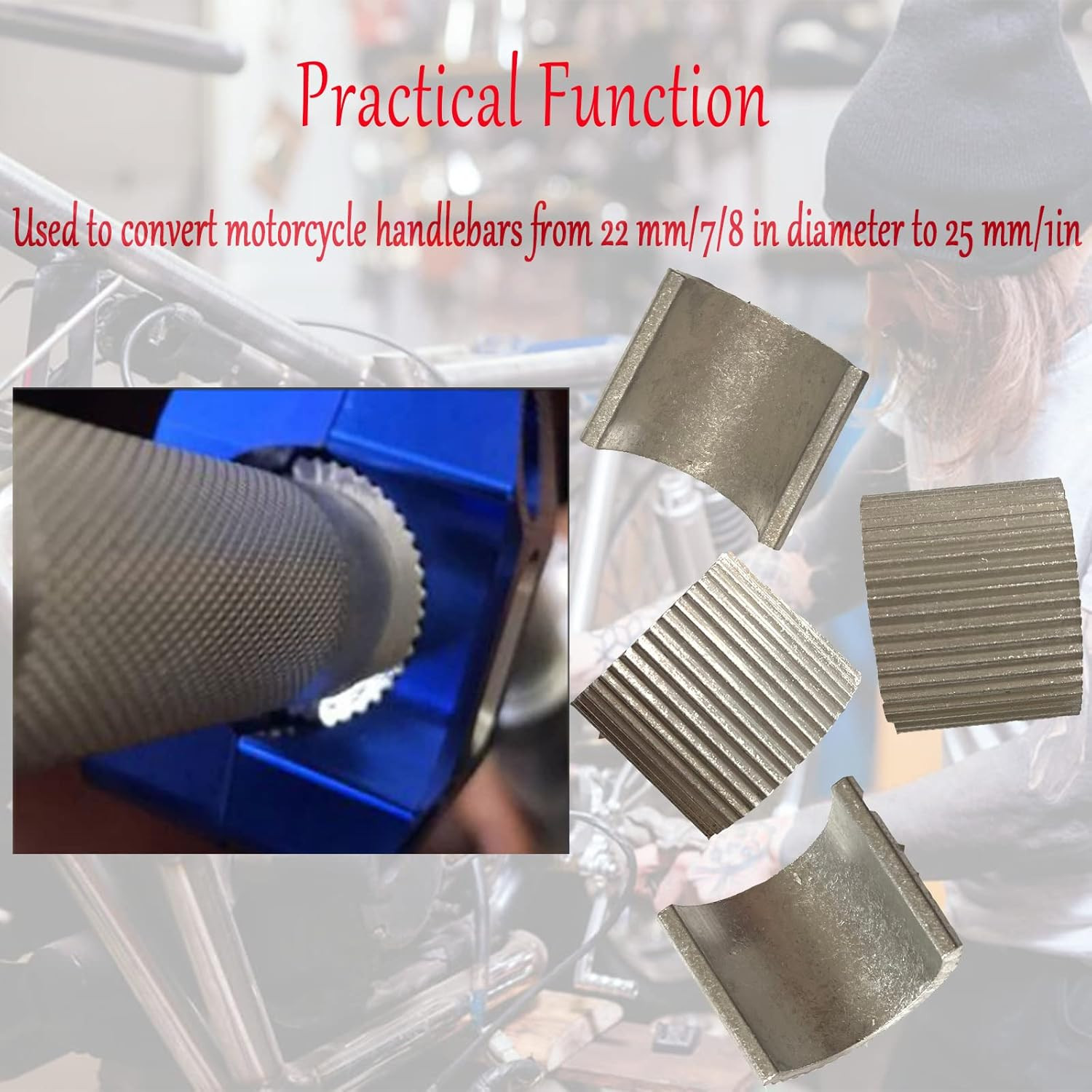 4Pcs Universal Conversion Shims Spacer 7/8»/22Mm Handlebar to 1»/25Mm Risers H