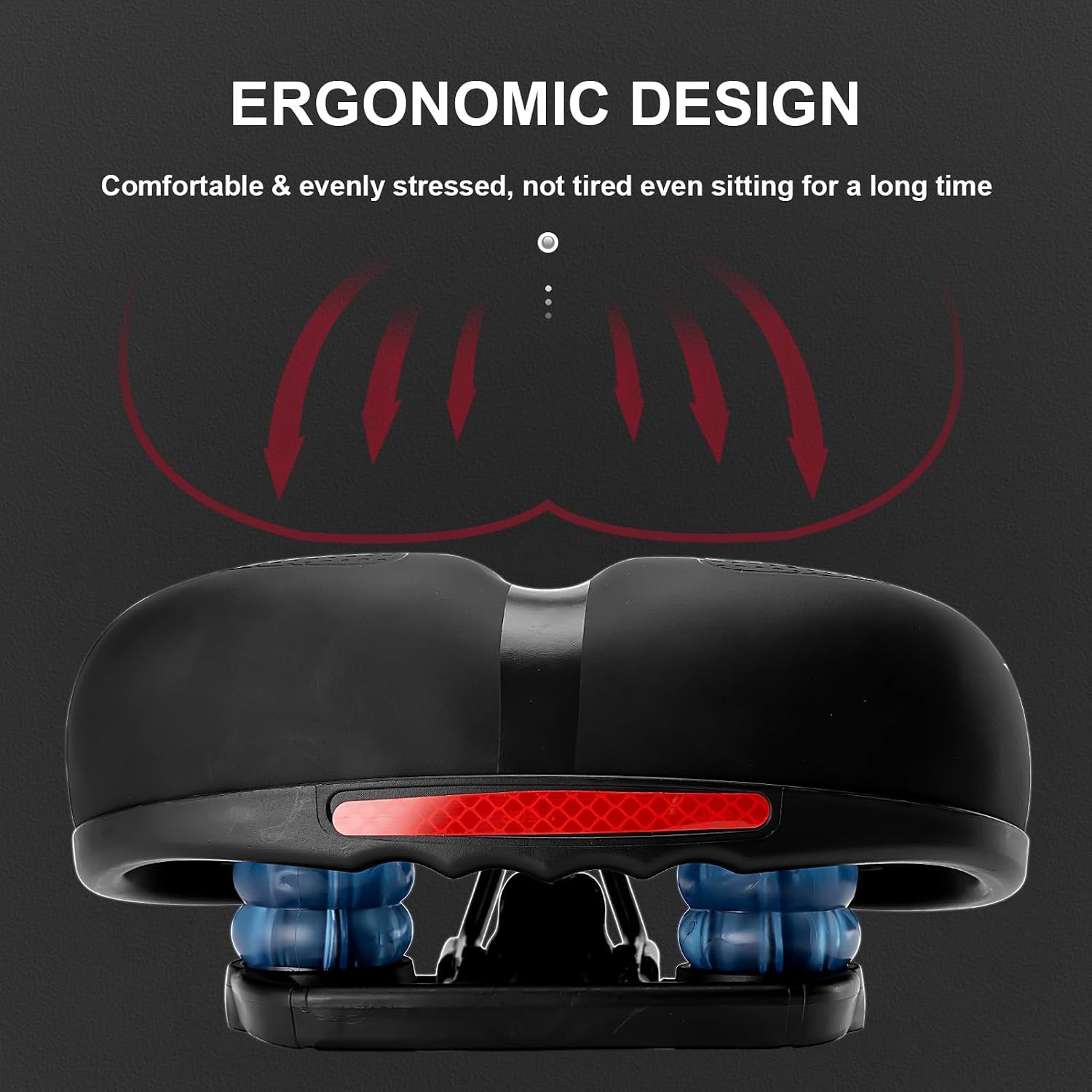 ROCKBROS Bike Seat Cushion for Men Women with Dual Shock Absorbing Ball Memory F