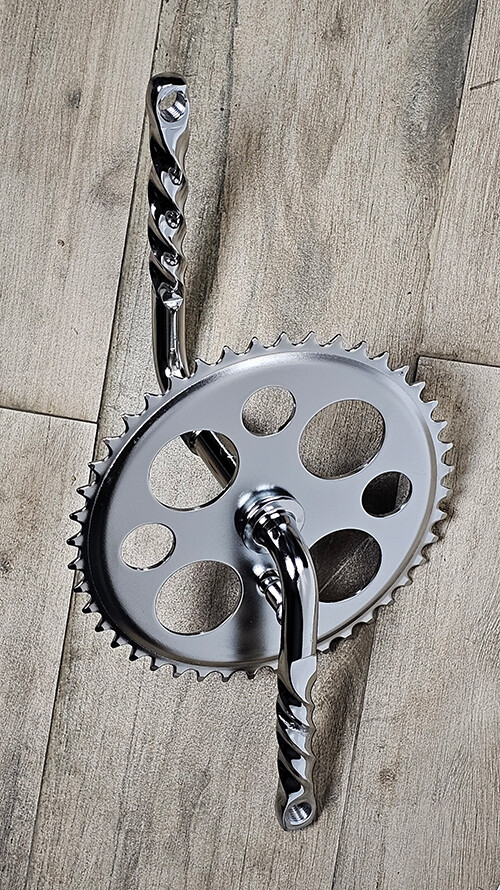 LOWRIDER LUCKY 7 SPROCKET 44T & 6 1/2″ TWIST CRANK CRUISER LOWRIDER BICYCLES CP