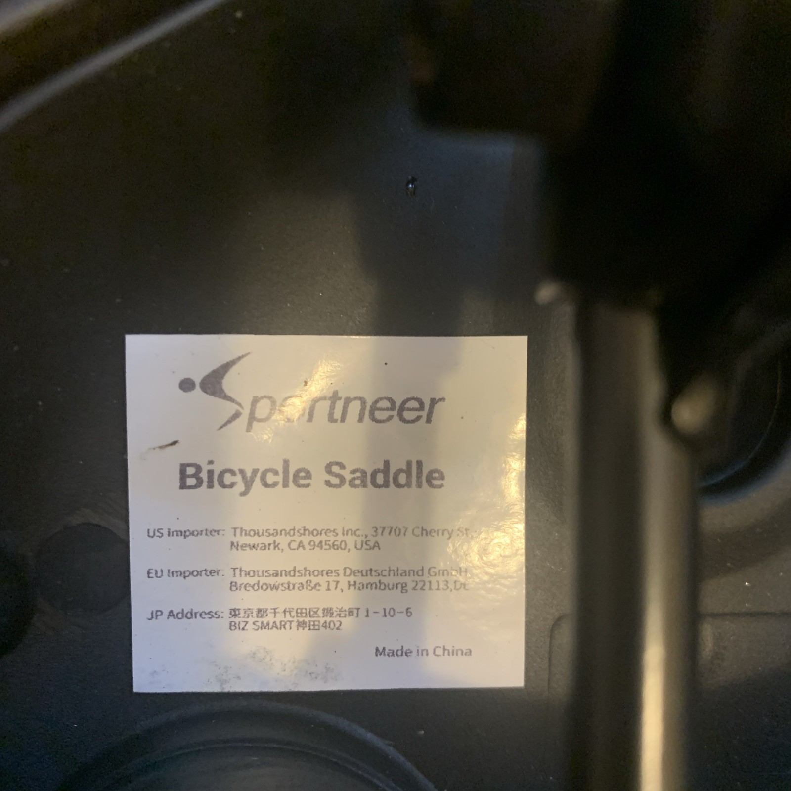 Portneer Bicycle Saddle Seat Black New Without Box