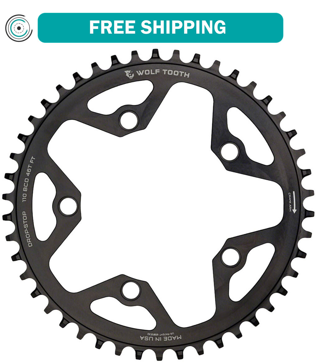 Wolf Tooth Chainring 42t 110 BCD 5-Bolt 10/11/12-Speed Alloy Cyclocross & Road